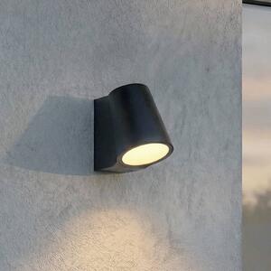 Lindby LED vonkajšie nástenné svietidlo Illuvia, čierne matné, IP54, Čierna, Hliník, Moderný, Nástenné svietidlo