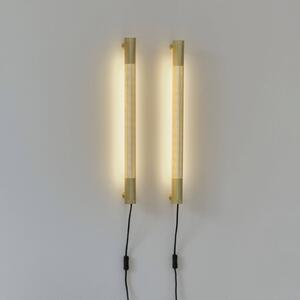 GEJST nástenné svetlo Radent Zástrčka, mosadz, výška 70 cm, G13 LED, Mosadz / zlato, Obývacia izba / jedáleň, kov