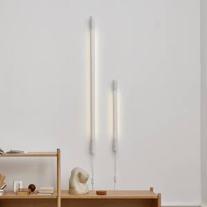 GEJST nástenné svetlo Radent zástrčka, biele, výška 70 cm, G13 LED, Biela / opálová, Obývacia izba / jedáleň, kov