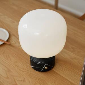 GEJST stolová LED lampa Meemo, čierny mramor, sklo, USB, Čierna, Obývacia izba / jedáleň, Sklo, Stojacie svietidlo