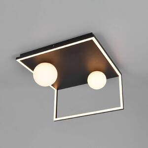 Stropné LED svetlo Arola, čierna matná, šírka 37 cm, kov, Čierna, Obývacia izba / jedáleň, kov, Moderný, Stropné svetlo