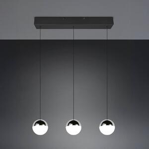 Reality Leuchten LED závesné svietidlo Senta, chróm, dĺžka 62 cm, 4 000 K, 3-pl., Chrómová / strieborná, Obývacia izba / jedáleň, Plast, Moderný, Závesné svietidlo