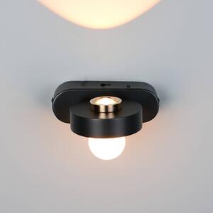 LED nástenné svetlo Arpino čierne, výška 15 cm, kovové, 2-pl., Čierna, Obývacia izba / jedáleň, kov, Moderný, Nástenné svietidlo