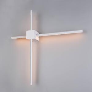 LED nástenné svetlo Cassino, biela matná, šírka 67 cm, kov, Biela / opálová, Obývacia izba / jedáleň, kov, Moderný