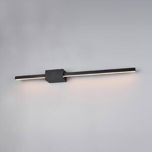 LED nástenné svetlo Cassino, čierne matné, šírka 70 cm, kov, Čierna, Obývacia izba / jedáleň, kov, Moderný