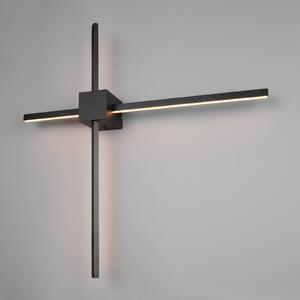 LED nástenné svetlo Cassino, čierne matné, šírka 67 cm, kov, Čierna, Obývacia izba / jedáleň, kov, Moderný