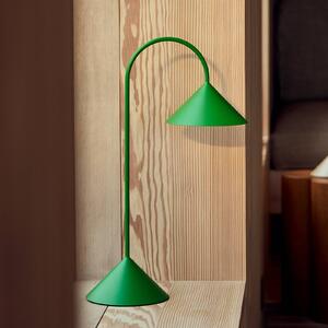 FRANDSEN LED stolová lampa na batérie Grasp, zelená, výška 47 cm, Zelená, kov, Dizajn, Stolová lampa