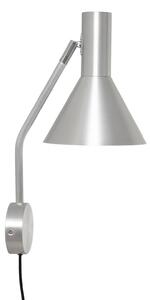 FRANDSEN Nástenné svetlo Lyss, hliníková farba, zástrčka, 42 cm, E27, Hliník / sivá / zinok, Obývacia izba / jedáleň, Hliník, Dizajn, Nástenné svietidlo