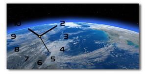 Vodorovné Sklenené hodiny na stenu tiché Planéta Zem