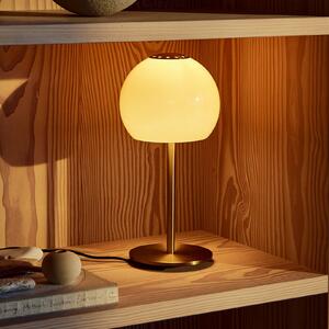 FRANDSEN Stolová lampa Ball Glass, jantárová, sklo, 37 cm, E14, Krémová / jantárovo žltá, Obývacia izba / jedáleň, Sklo, Dizajn, Stojaca lampa