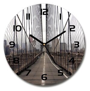 Sklenené hodiny okrúhle Brooklynský most