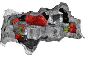 Nálepka 3D diera na stenu Jahody s ľadom nd-b-53879496