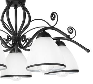 Prisadený luster RETRO 5xE27/60W/230V čierna/biela
