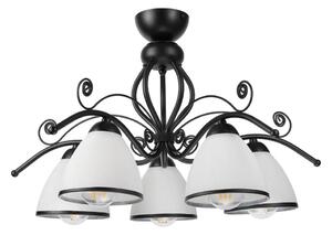 Prisadený luster RETRO 5xE27/60W/230V čierna/biela