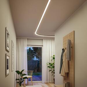 Paulmann LED svetelná lišta Linion, chróm, 90° ohyb, 3 000 K, Hliník / sivá / zinok, Obývacia izba / jedáleň, Hliník, Moderný