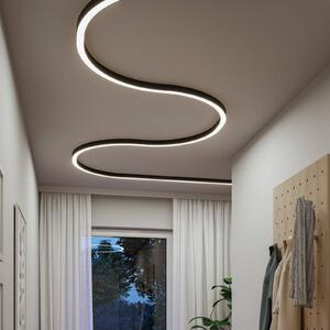 Paulmann LED svetelná lišta Linion, čierna, 90° ohyb, 3 000 K, Čierna, Obývacia izba / jedáleň, Hliník, Moderný