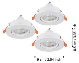Eglo 902242 - SADA 3x LED podhľadové bodové svietidlo BARRANCO 1xGU10/4,5W/230V biela