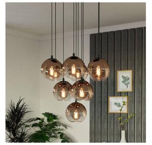 Eglo 901926 - Závesný luster na lanku ARISCANI 10xE27/60W/230V čierna/béžová/dymová