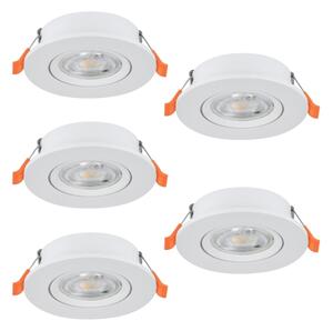 Eglo 902263 - SADA 5x LED zapustených bodových svietidiel BARRANCO LED/4,8W/230V biela