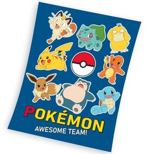Carbotex Detská deka mikroplyš 130x160 cm - Pokémon Pripravený na boj