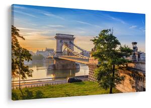 Obraz - Most cez rieku, Budapešť, Maďarsko (90x60 cm)