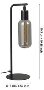 Eglo 901007 - Stolová lampa MAIONE 1xE27/4W/230V čierna/dymová