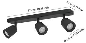 Eglo 901954 - Bodové svietidlo CAMALDOLI 3xGU10/10W/230V čierne