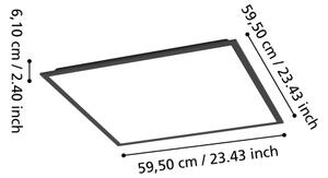 Eglo 901507-LED RGBW stmievateľný prisadený panel MORADILLO-Z LED/33W/230V 60x60cm čierny