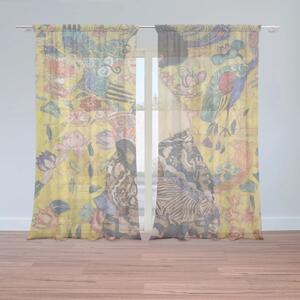 Sablio Záclony Dáma s vejárom - Gustav Klimt: 2ks 150x250cm