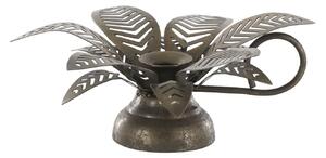 Mosadzný antik kovový svietnik na úzku sviečku kvetina Kloee - 4*13*6 cm - Chic Antique