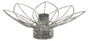 Zinkový antik kovový svietnik na úzku sviečku kvetina Flia - Ø 15*7cm - Chic Antique