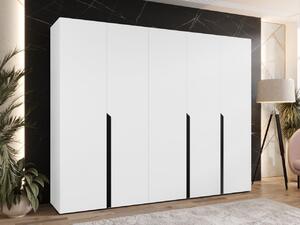 Mirjan24 Šatníková skriňa Frokow 1 250 cm, Farby: biela / biela + čierna 5903211483271
