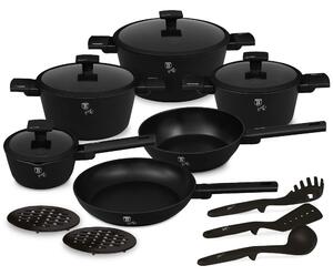 Nepriľnavá sada hrncov 15 ks, Matte Black BerlingerHaus
