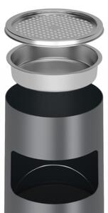 Popolník s odpadkovým košom, nerez, 17 l, antracitový