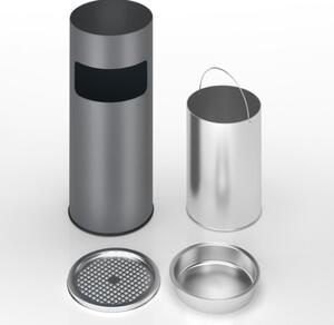 Popolník s odpadkovým košom, nerez, 17 l, antracitový