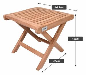 Skladacia stolička z teakového dreva prírodný dizajn 43 cm