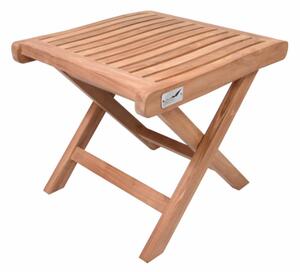 Skladacia stolička z teakového dreva prírodný dizajn 43 cm