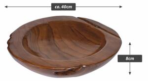 Dekoratívna misa z teakového dreva Ø 40 cm, hnedá