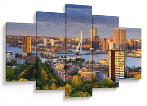 Obraz - Panorama Rotterdamu, Holandsko (150x105 cm)