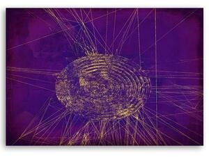 Obraz na plátne Zlatý kruh na fialovom pozadí - Andrea Haase Rozmery: 60 x 40 cm