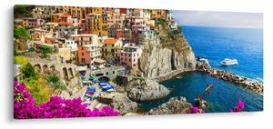 Obraz - Talianska dedinka Manarola (120x50 cm)