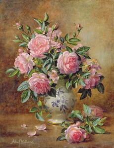 Albert Williams - Umelecká tlač A Medley of Pink Roses, (30 x 40 cm)