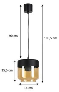 Brilagi - LED luster na lankách R GLASS 1xE27/60W/230V pr. 14 cm čierna/dymová béžová