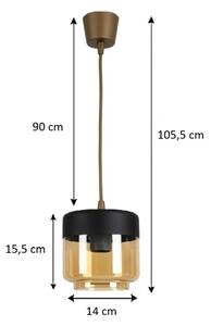 BRILAGI - LED luster R GLASS 1xE27/60W/230V pr. 14 cm hnedá/dymovo-béžová/čierna