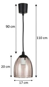 Brilagi - LED luster na lanku R GLASS 1xE27/60W/230V pr. 17 cm čierna/dymovo-béžová