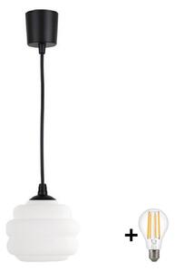 Brilagi - LED luster na lanku RETRO GLASS 1xE27/60W/230V pr. 20 cm čierna/biela