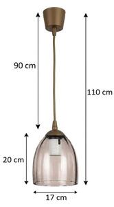 Brilagi - LED závesný luster na lanku R GLASS 1xE27/60W/230V priemer 17 cm hnedá/zadymená béžová