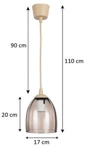 Brilagi - LED luster na lanku R GLASS 1xE27/60W/230V pr. 17 cm béžová / dymovo béžová
