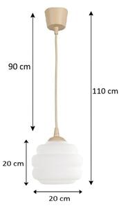 Brilagi - Závesný LED luster na lanku RETRO GLASS 1xE27/60W/230V pr. 20 cm béžová/biela