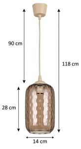 Brilagi - LED luster na lanku R GLASS 1xE27/60W/230V priemer 14 cm béžová/dýmovo-hnedá